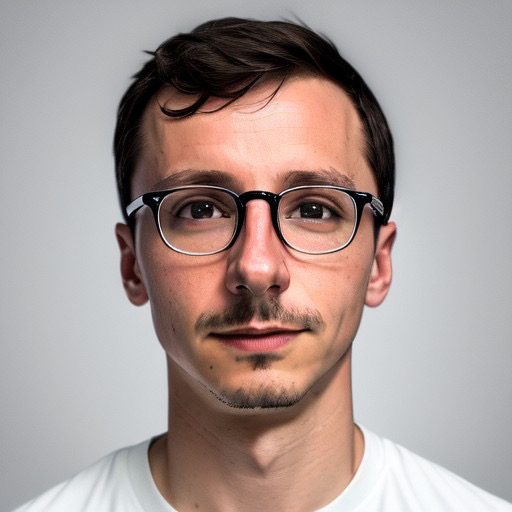 AI-generated portrait of Moritz Greiner-Petter, synthesised from ~10 original photos.